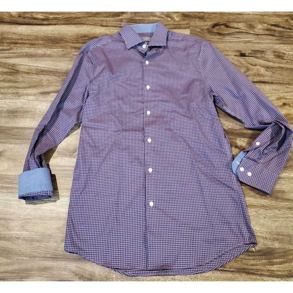 Perry Ellis Premium Men's 15 32/33 Button Down Shirt Slim Fit Long Sleeve